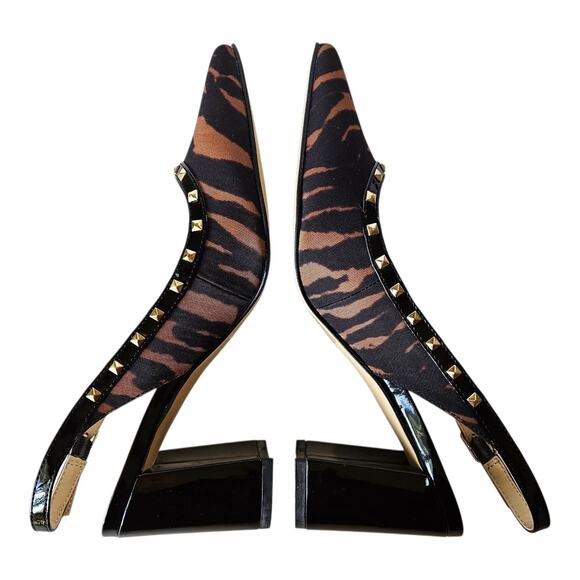 MARC FISHER Women's 6 M Carmon Slingback Pumps Shoes Black Brown Pointed Toe NEW - Picture 6 of 10